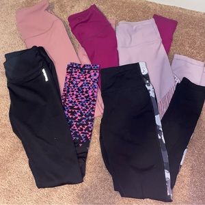 Lot of 5 pairs of workout leggings